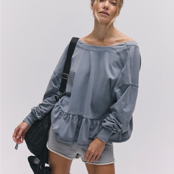 Free People PLAY NICE LAYER TOP Summer Storm - Picture 1 of 7